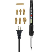 Ferro de Soldar com Display LCD Digital de 80 W, Ponta com Inserto Termofixado e Temperatura Ajustável (EUA)