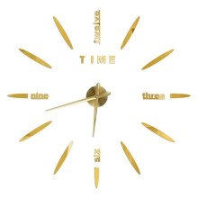 Reloj de pared moderno 3D para armar, reloj analógico de cuarzo con adhesivo de espejo acrílico, reloj decorativo grande para el hogar y la