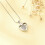 Heart-Shaped Cremation Necklace with Birthstone and 6