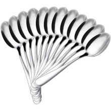 Cucharas soperas de acero inoxidable, juego de 24 unidades, 18,5 x 4,4 cm, resistentes, aptas para lavavajillas.