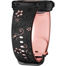 Silikoninen kukkakuvioinen kaksivärinen kellonranneke, joka on yhteensopiva Samsung Galaxy Watch 7 6 5 4 FE 40mm 44mm -kellon kanssa, naisil