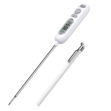 Digitaalinen paistolämpömittari 14 cm:n anturilla, -58F - 572F, 2-4 sekunnin lukema, IPX65-vedenpitävä, LCD-näyttö, valkoinen