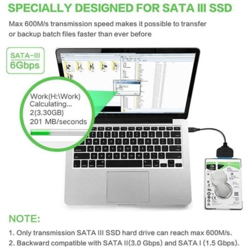 USB-zu-SATA-Adapterkabel, SATA III, USB 3.0, 2,5 Zoll, 6 Gbit/s 1