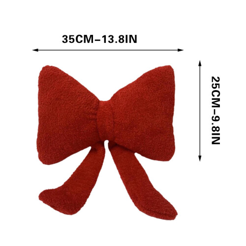 Red Bow Ribbon Sofa Pillow Cushion 1