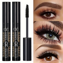 (Matches the image, 1pc) Waterproof Sweat-Proof 3D Volumizing Mascara Long-Lasting Smudge-Free Curling Thickening For All Skin Types Black
