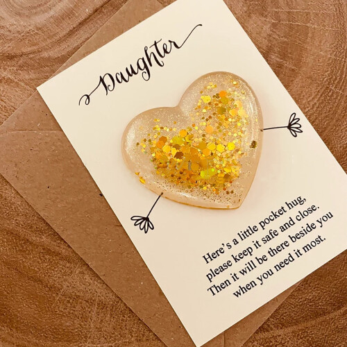 Daughter Gift Card Pocket with Heart Design 1