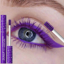 (Purple) Purple Volumizing Mascara Waterproof Smudge-Proof Curly Lashes Fine Brush Easy Application for All Skin Types