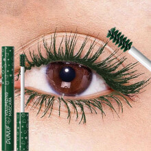 (Green) Green Mascara Volumizing Lengthening Curling Waterproof Smudge-Proof Fine Brush Easy Application All Skin Types