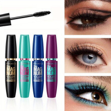 (Purple) 4-Color European Style Volumizing Waterproof Mascara - Slim, Non-Smudge, Long-Lasting, Fast-Drying Black Eye Makeup