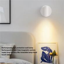 2X Lampe Murale LED Magnétique Rechargeable de Type C, Sans Câblage, Sans Perforation, Lampe de Lecture, Lampe de Chevet pour Chambre à Coucher