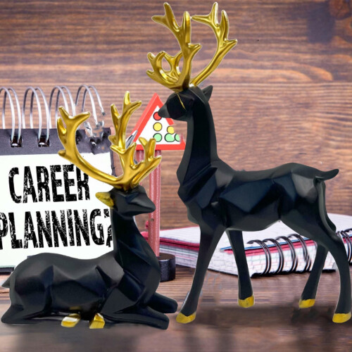 Black Metal Reindeer Valentine Decor 2 pcs 1