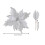 Glitter Poinsettia Tree Pick 3-Tier Artificial Flower 14.57 3