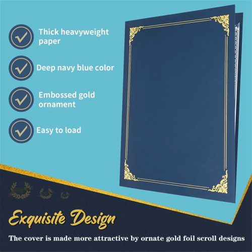 Certificate Covers with Gold Foil Border 10 Pack 1