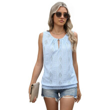 Gilet Sans Manches pour Femme Bleu Clair XL