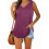 Débardeurs Col V pour Femme Violet XL 1