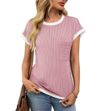 T-Shirts Ă Manches Courtes pour Femme Rose XL