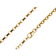 (20"/50cm, 3.1mm) 9ct Yellow Gold Diamond Cut Oval Belcher Necklace Chain