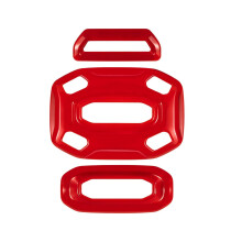 3Pcs/Set Front Middle Rear Reading Light Panel Cover Trims for 2018-2021 JL JLU & Gladiator JT (Red)