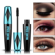 (Black) QIC Professional Mascara Curly Lengthen Volume Waterproof Lash Bomb Mascara Long Lasting Easy Wear