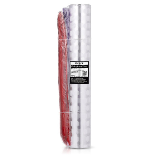 STOBOK cellophane gift wrap rolls 80x3000 cm 3 mil 1