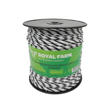 Flettet line til energigiver 5mm, SS 3x0,20mm SS hvid og sort 200m, Royal Farm
