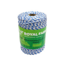 Flettet ledning til elektrisk oplader 3mm, 2x0.20mm Cu, 4x0.20mm SS hvid-blå 200m, Royal Farm