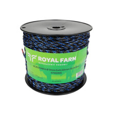 Flettet line til 3mm elektrisk oplader, 3x0,50mm SS sort og blå 400m, Royal Farm