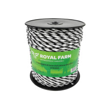 Flettet line til energigiver 5mm, 6x0,20mm SS hvid og sort 200m, Royal Farm