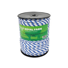 Flettet line til elektrisk oplader 6mm 4x0,25mm SS hvid-blå 200m, Royal Farm