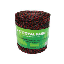 Flettet line til energigiver 3mm, 3x0,20mm SS sort-orange 400m, Royal Farm