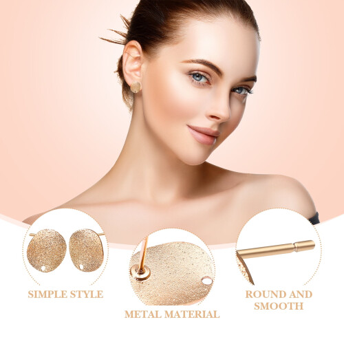 Guangmc alloy flat earring posts studs 20 pcs 1