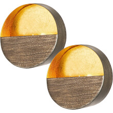 Set aus 2 dekorativen Metall-Wandleuchtern in Gold, 16,5 cm — set wandkerzenhalter, metall kerzenhalter gold, teelichthalter