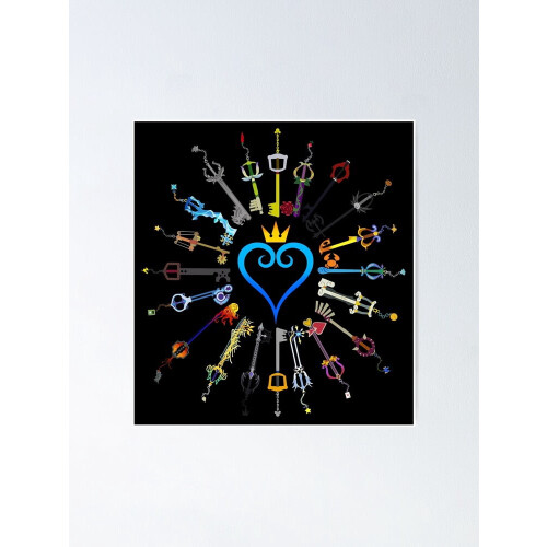 Affiche Kingdom Hearts Keyblades encadrée/non encadrée 2