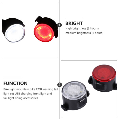 Bike Light Set Front and Rear USB Rechargeable Waterproof 1