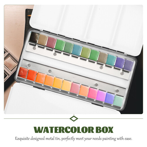Guangmc solid watercolor paint set metal box 12 colors 1
