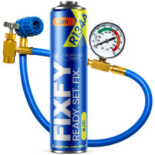 FIXFY 3-i-1 500 ml aircondition refill gas - STOR DÅSE + R134a slange