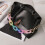 Alça de corrente colorida em acrílico para bolsa, 64 cm (25,2 polegadas), em resina, para substituição de alça de ombro curta, arco-íris, com 6