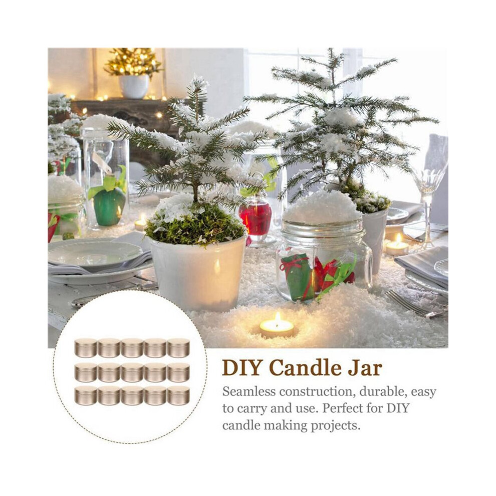 72 Pcs Candle Jar Decorative Labels Empty Storage Tins Candle Tin Can Candlestick Holders Round Tin Containers, A 6031663596016