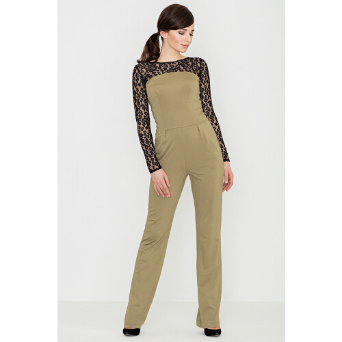 K324 Olivengrøn Jumpsuit L
