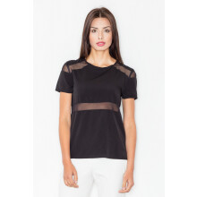 Netbluse med korte ærmer, sort M468, størrelse XL