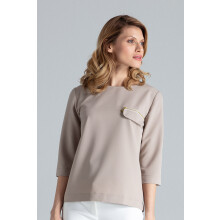 Elegant lyserød bluse - beige formel bluse M393 størrelse S