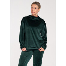 Dame fløjlssweatshirt - dame hættetrøje grøn M745 størrelse XL