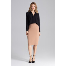 Elegant dameskjorte med stor krave, sort M621, størrelse M