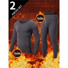 (V2 Gray Warm, 44) 2-delige thermisch ondergoedset voor heren, herfst- en winterlange onderbroek met coltrui en broek voor volwassenen