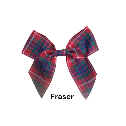 (Fraser, 20) Polyester Tartan Ribbon Bows - 38mm