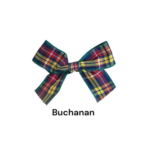 (Buchanan, 10) Polyester Tartan Ribbon Bows - 25mm