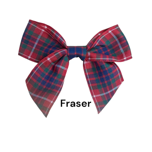 (Fraser, 10) Polyester Tartan Ribbon Bows - 25mm