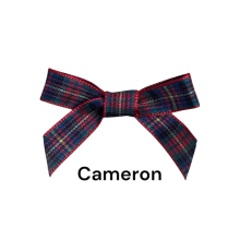 (Cameron, 10) Polyester Tartan Ribbon Bows - 10mm