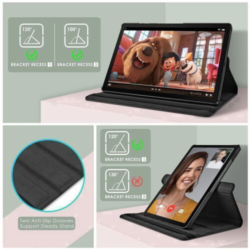 360 Degree Rotating Shockproof Case for Galaxy Tab A11 Plus / A9 Plus 11 Inch Tablet, Black 1