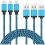 3 Pack 2m Braided Nylon Charging Cable for iPhone, iPad, iPod, Pink and Grey 1